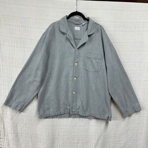 J Crew Oarsman gray cotton flannel button-up pajama top Large